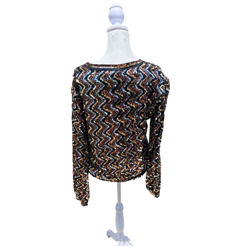 TOPPETTES Sequined Blouse Size Small by A Brod